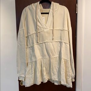Free People Ivory Hooded Pullover